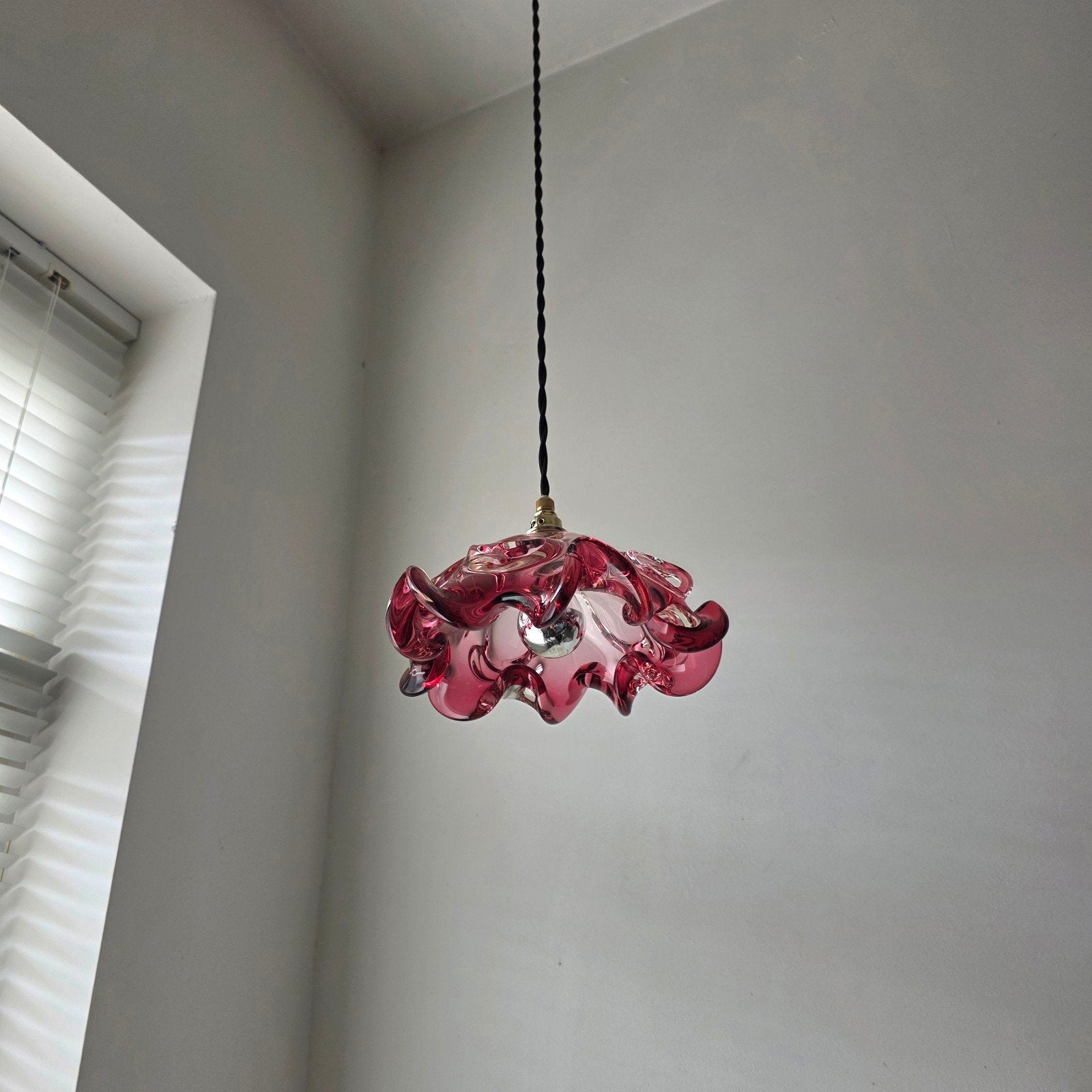 Vintage Boheemse (Jozef Hospodka) glazen hanglamp., Huis en Inrichting, Lampen | Hanglampen, Ophalen of Verzenden