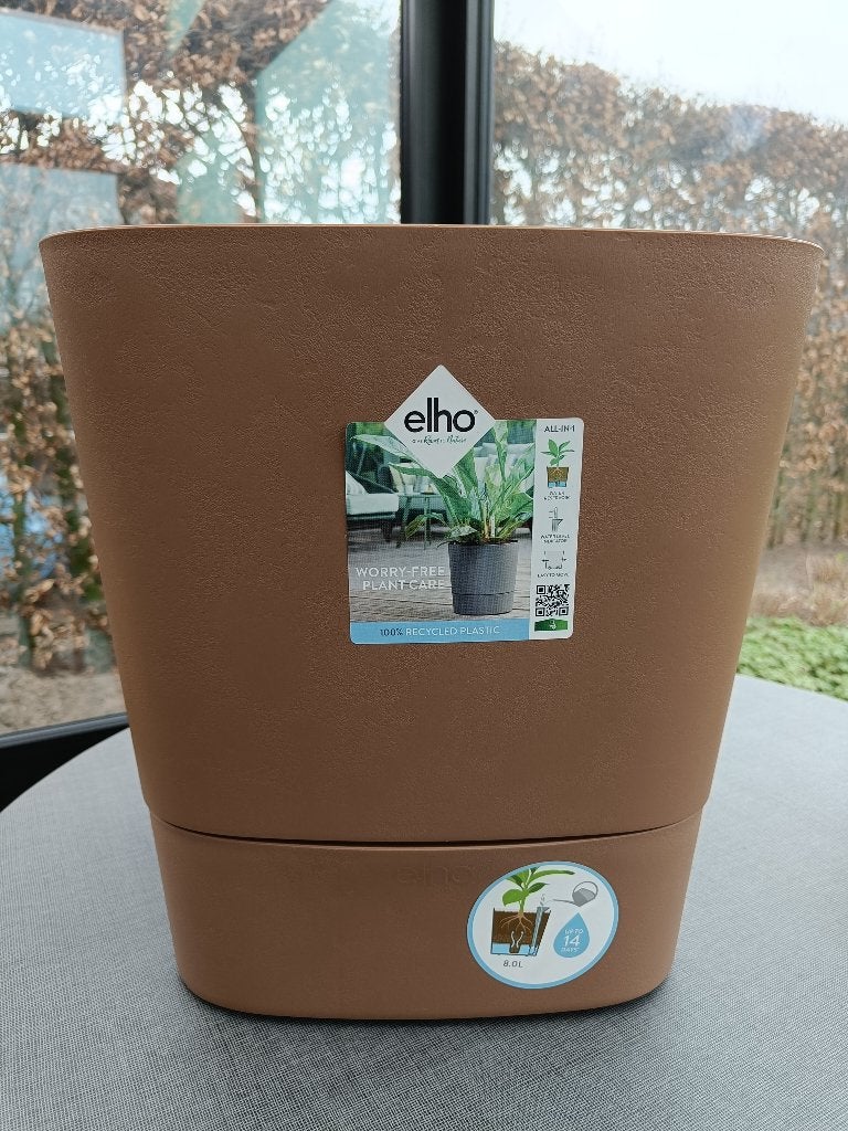 Bloempot Elho. Greensense aqua care round . Diameter: 35 cm., Tuin en Terras, Bloempotten, 25 tot 40 cm, Kunststof, Rond, Nieuw
