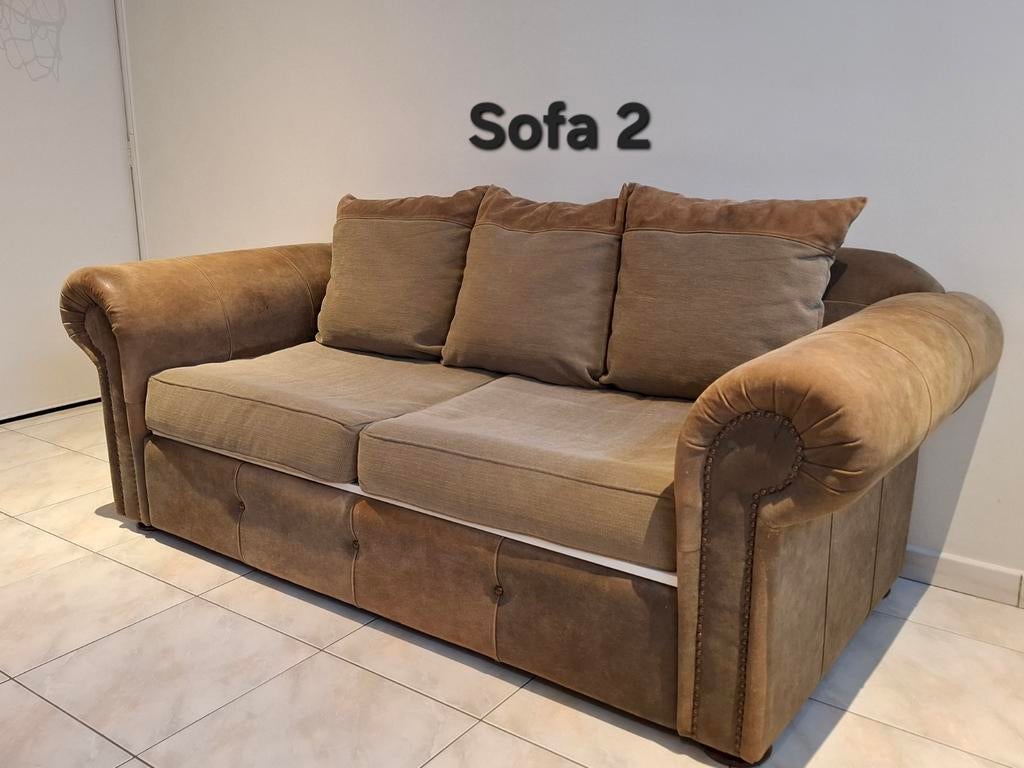 Sofa, Maison & Meubles, Canapés | Sofas & Chaises Longues, Utilisé, Trois personnes, Autres matériaux