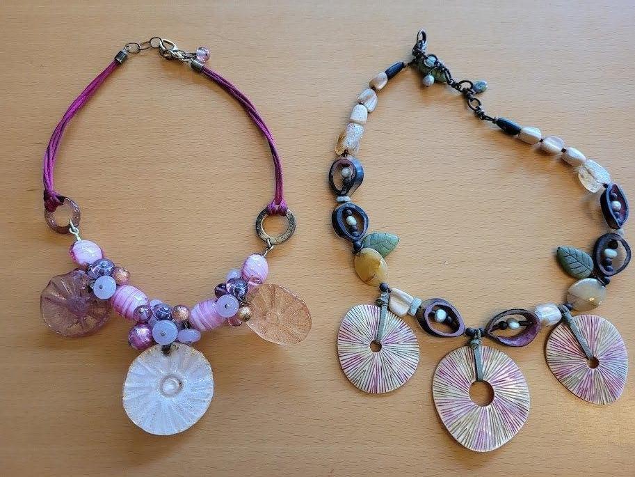 2 collier bijou en Murano pour la fête des mères, Bijoux, Sacs & Beauté, Colliers, Pierre ou Minéral, Enlèvement ou Envoi, Rose