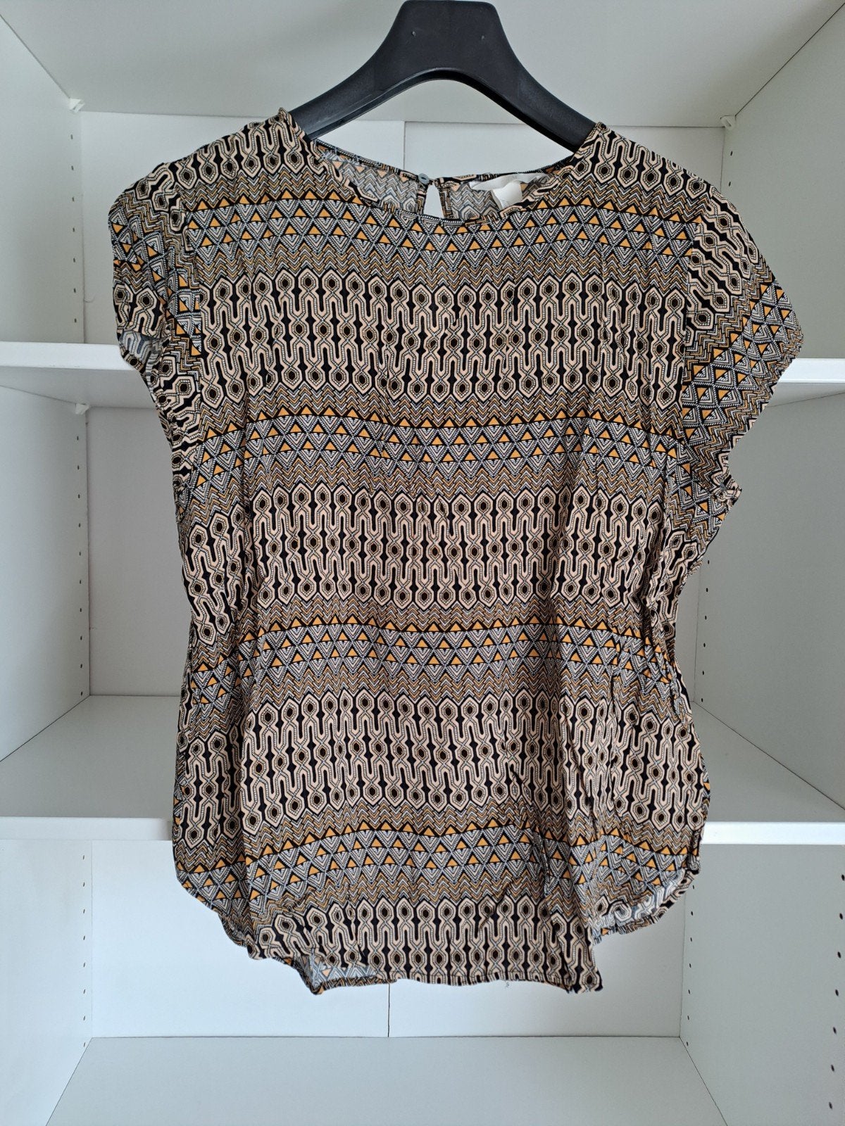 Mt 40 Zwart, wit gele top etnische print, Kleding | Dames, Maat 38/40 (M), H&M, Geel, Ophalen of Verzenden