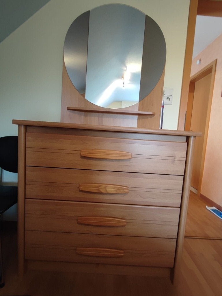 Tafel met spiegel, Ophalen, Gebruikt, 45 tot 65 cm, 70 cm of meer