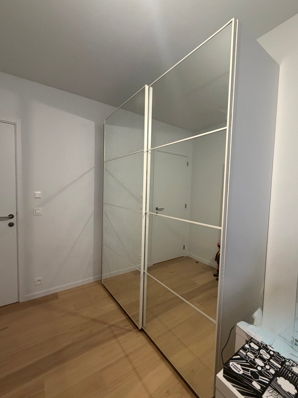URGENT - Portes coulissantes miroirs Ikea, Enlèvement, Utilisé, 200 cm ou plus, 200 cm ou plus