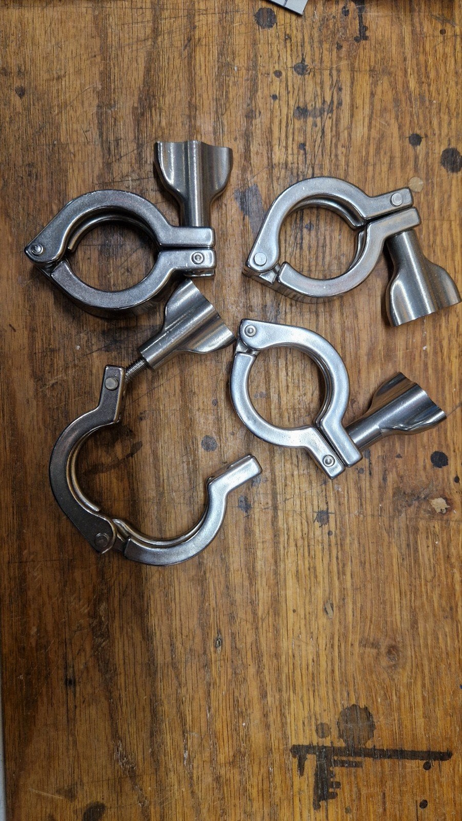4 x tri-clamps rvs 316, Ophalen of Verzenden