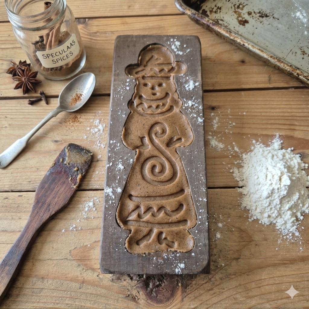 Ancien moule à spéculoos en bois figurine 20cm déco vintage, Enlèvement ou Envoi
