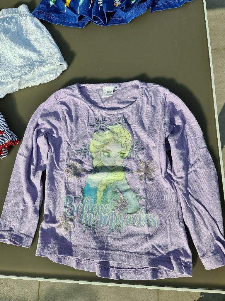 Disney Frozen t-shirt trui 110-116, Kinderen en Baby's, Kinderkleding | Maat 110, Ophalen, Zo goed als nieuw
