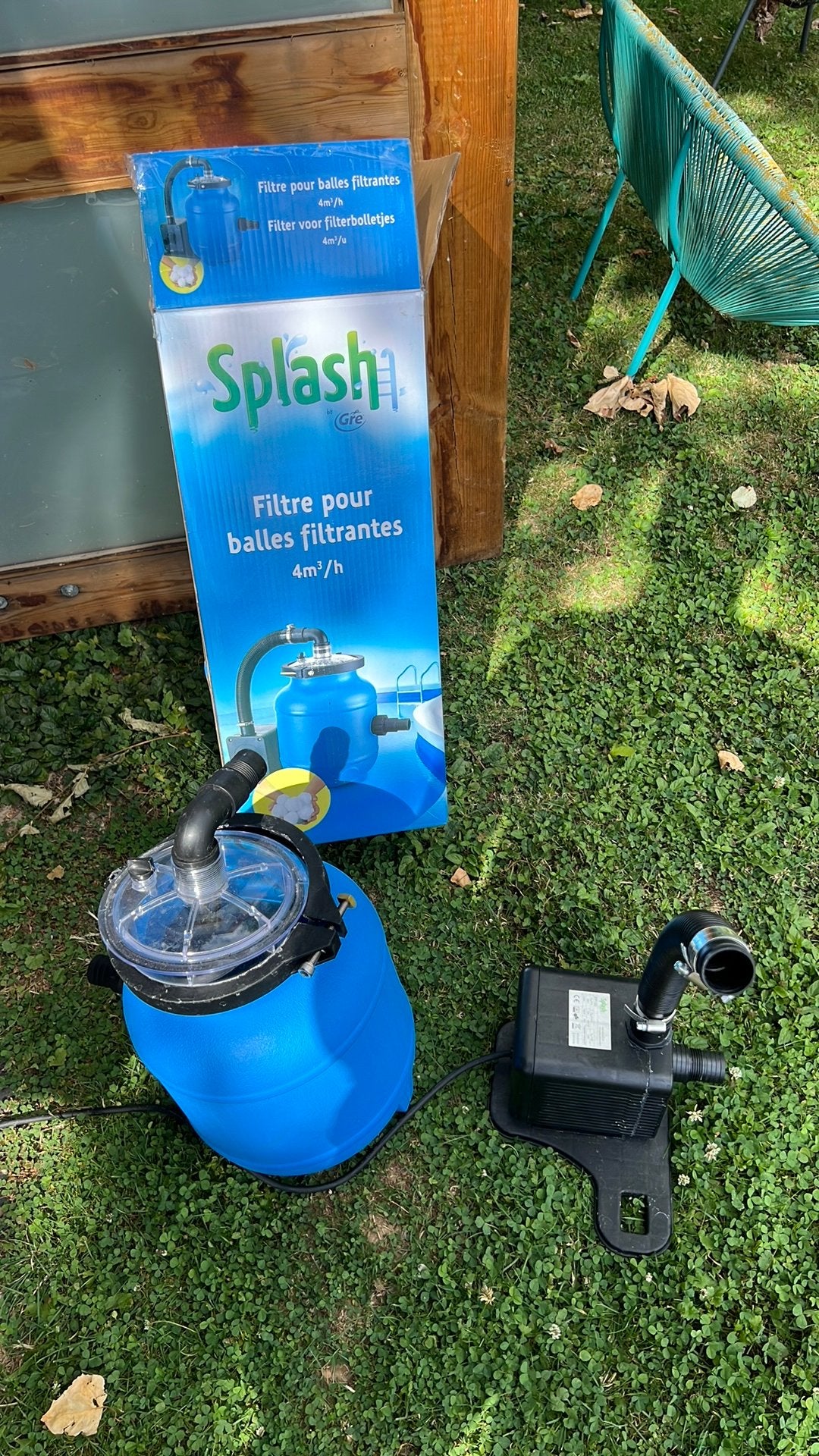 Pompe de filtration Splash pour billes filtrantes 4m3/h, Jardin & Terrasse, Enlèvement, Comme neuf