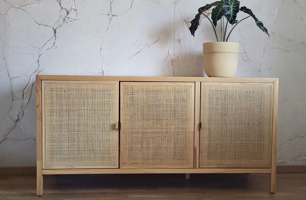Armoire/commode en rotin à vendre, Maison & Meubles, Armoires | Dressoirs, Comme neuf, 100 à 150 cm, 25 à 50 cm, Avec porte(s)