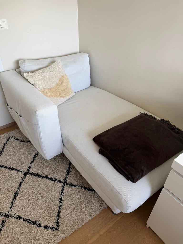 Chaise longue ikea beige/ grijs, Ophalen, Zo goed als nieuw, Eenpersoons