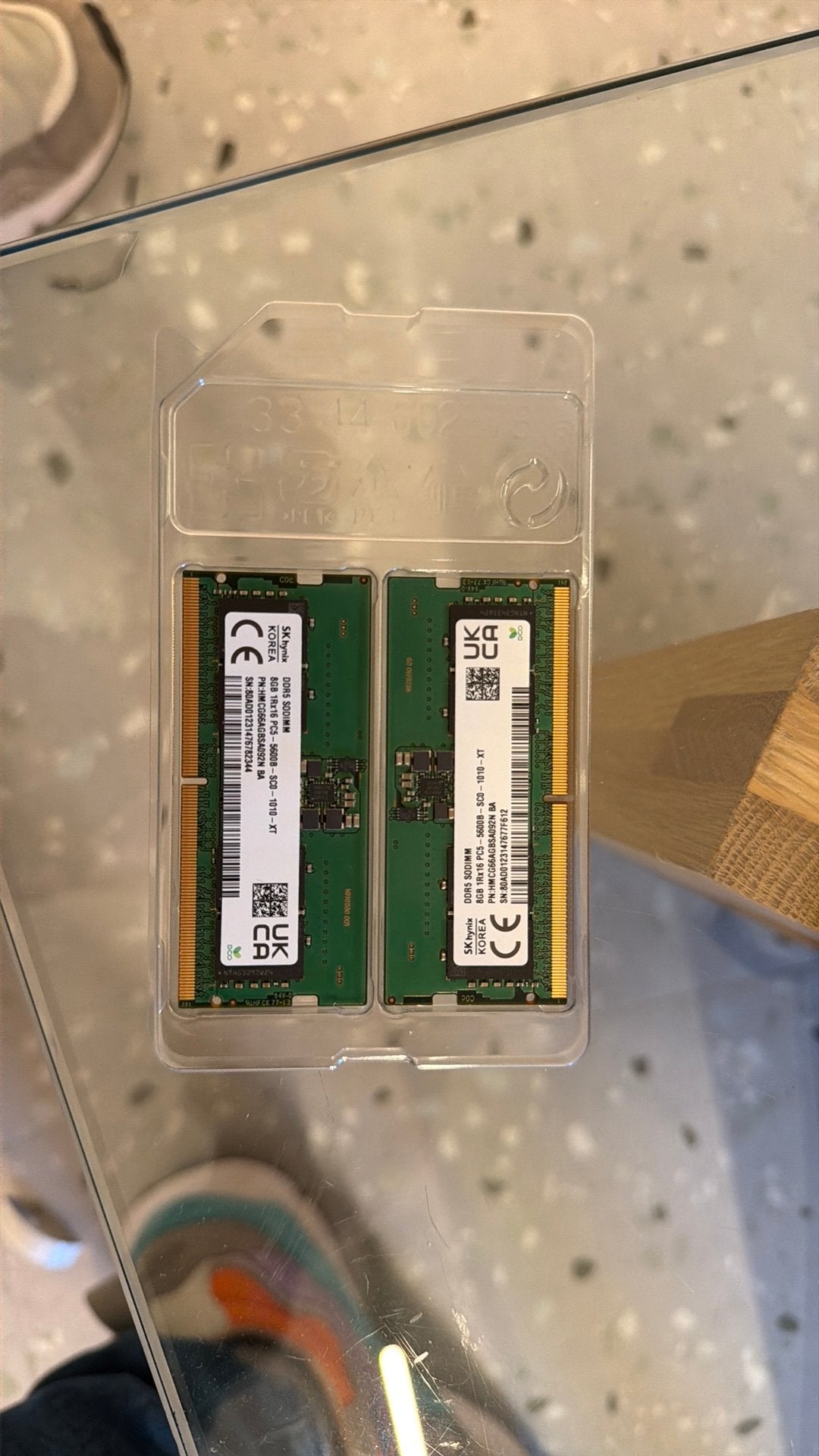 2x 8 Go DDR5 SO-DIMM 5600 SK hynix (16 Go), Enlèvement ou Envoi, Comme neuf, DDR5