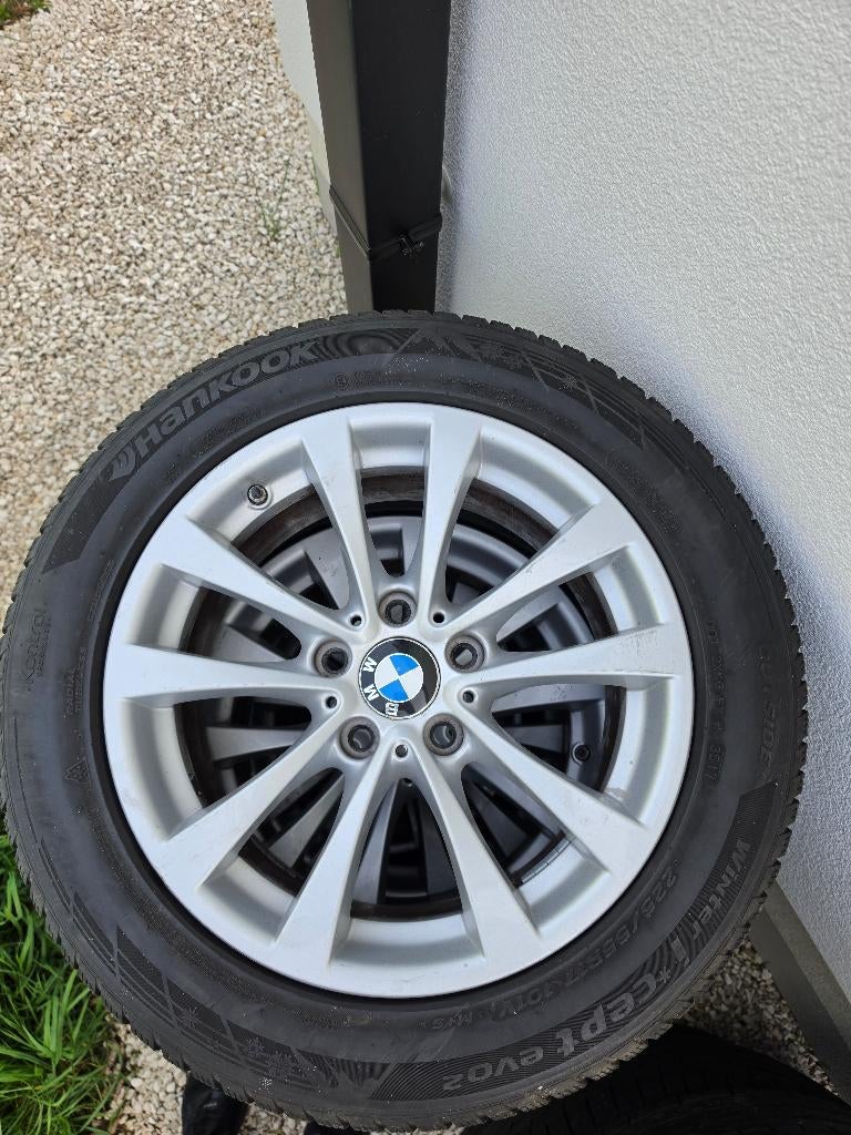 Originele 17" BMW Velgen + Hankook Winterbanden – 225/55 R17, Pneus hiver, Véhicule de tourisme, 17 pouces, Enlèvement