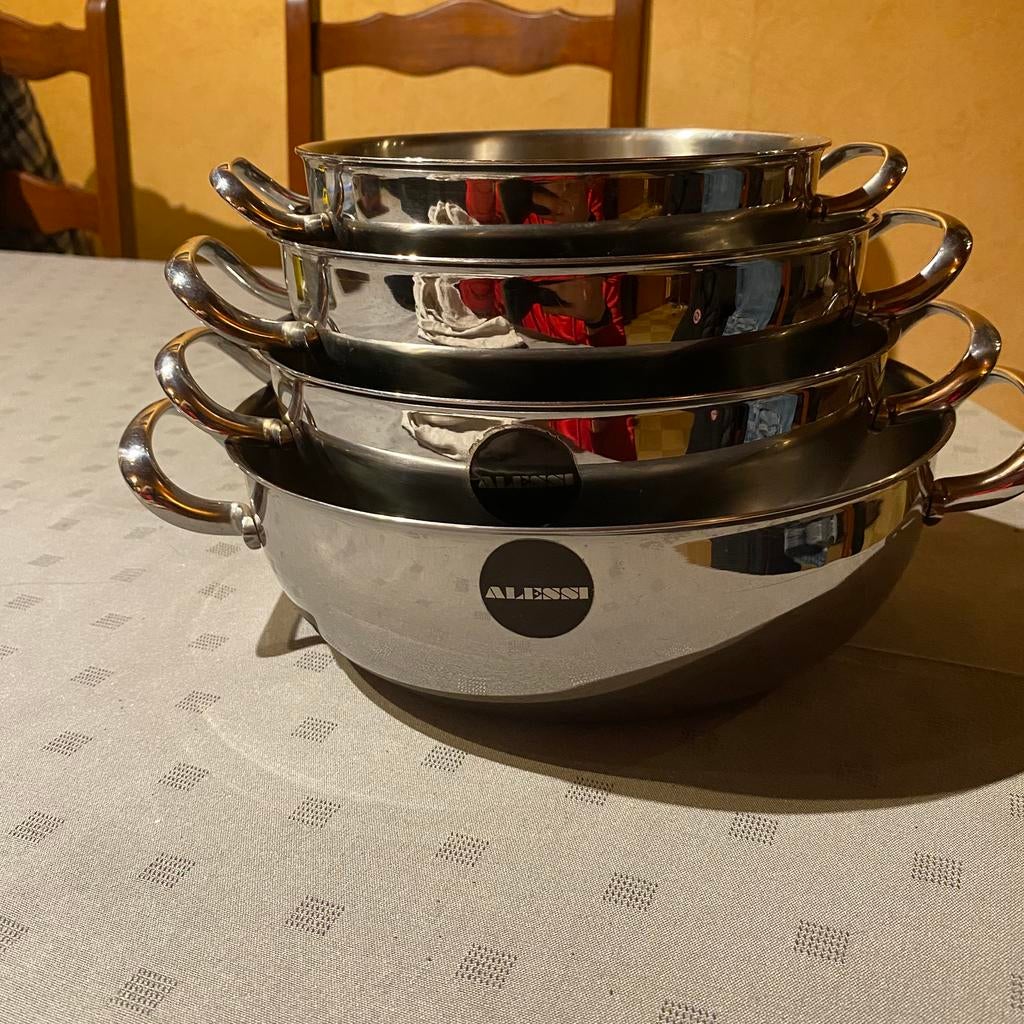 Set alessi kookpotten zo goed als nieuw, Huis en Inrichting, Keuken | Potten en Pannen, Ophalen of Verzenden, Zo goed als nieuw