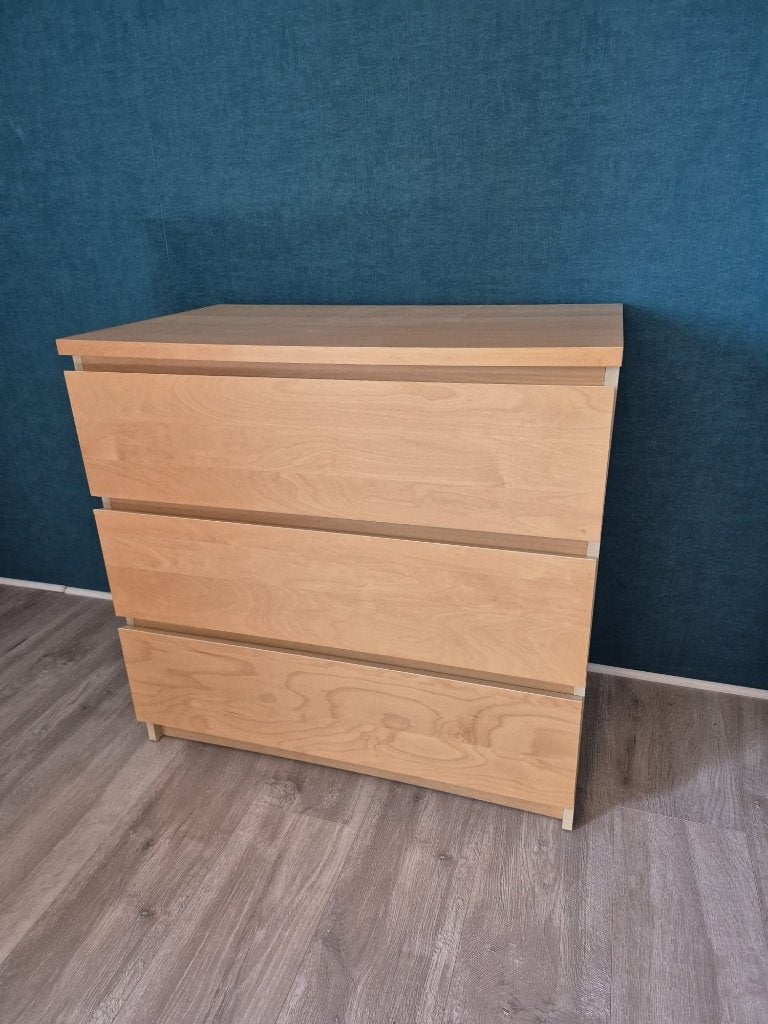 Ladekast met 3 lades met houtpatroon, Huis en Inrichting, 3 of 4 laden, Ophalen, Zo goed als nieuw