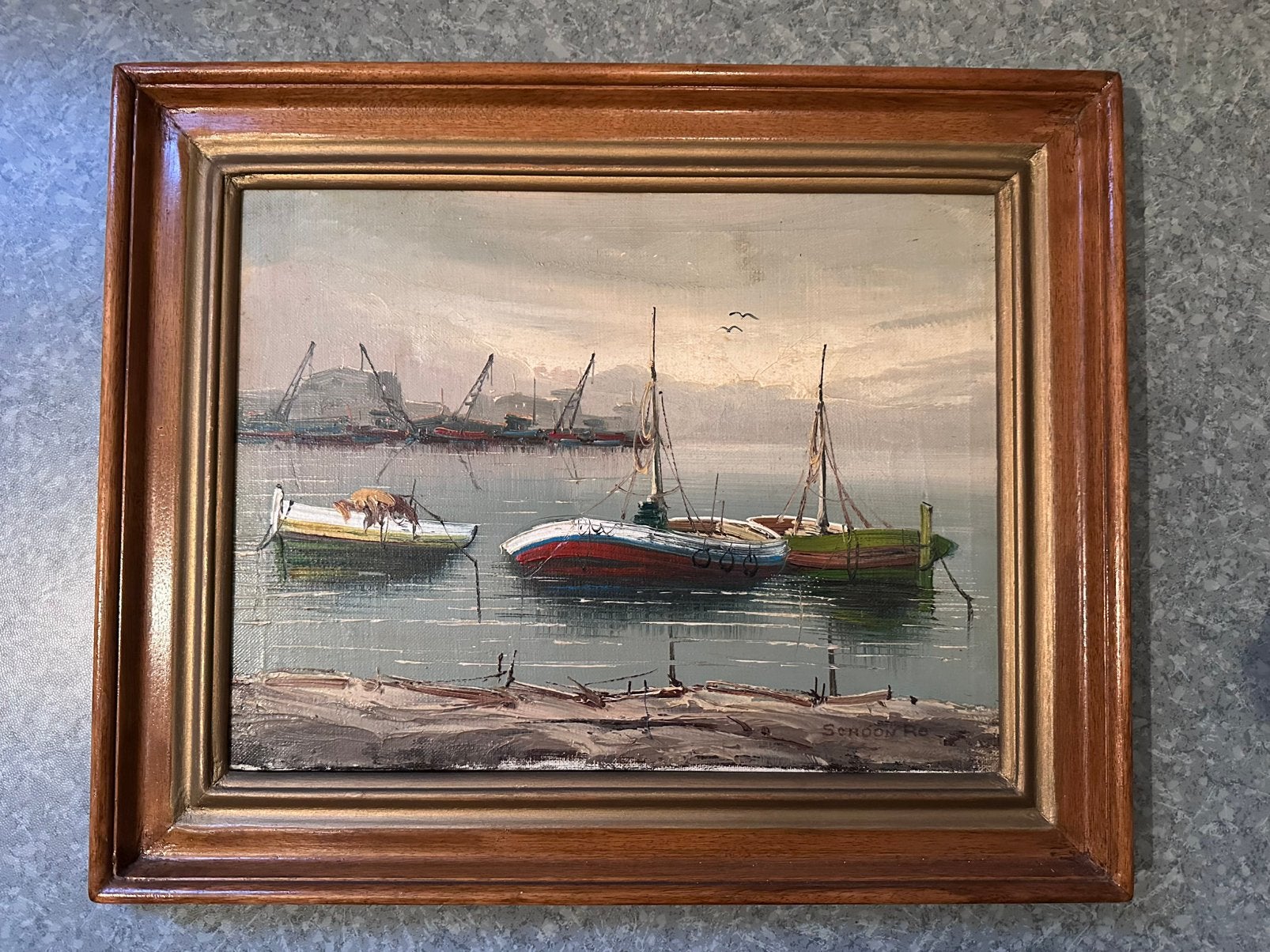 Schilderij boten Schoon Roberto, Antiek en Kunst, Ophalen