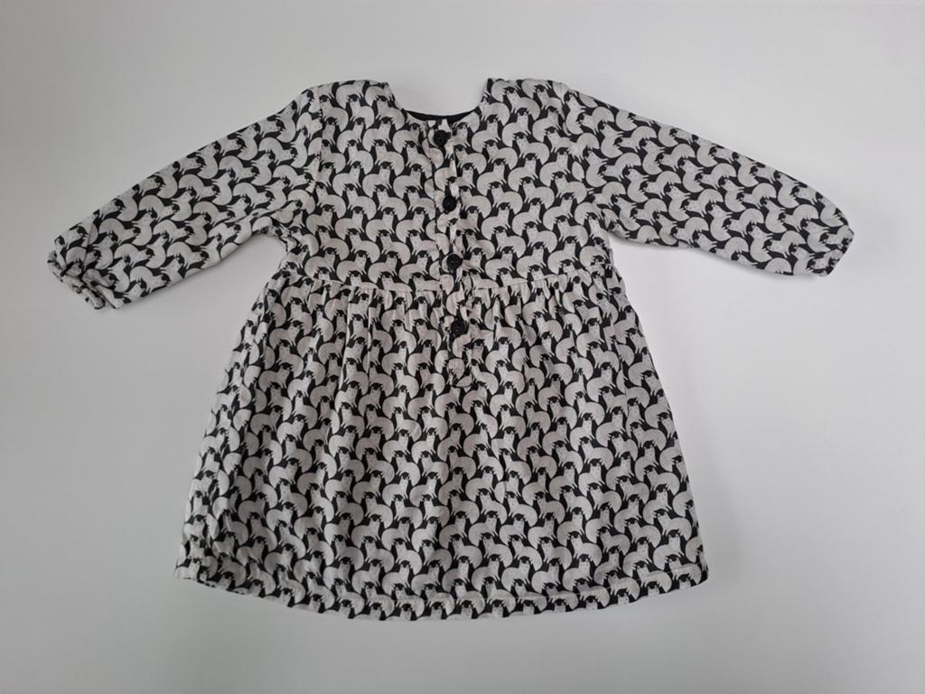 Taille 9 m Robe noire avec loups blancs, Robe ou Jupe, Enlèvement ou Envoi, P'tit Filou, Comme neuf