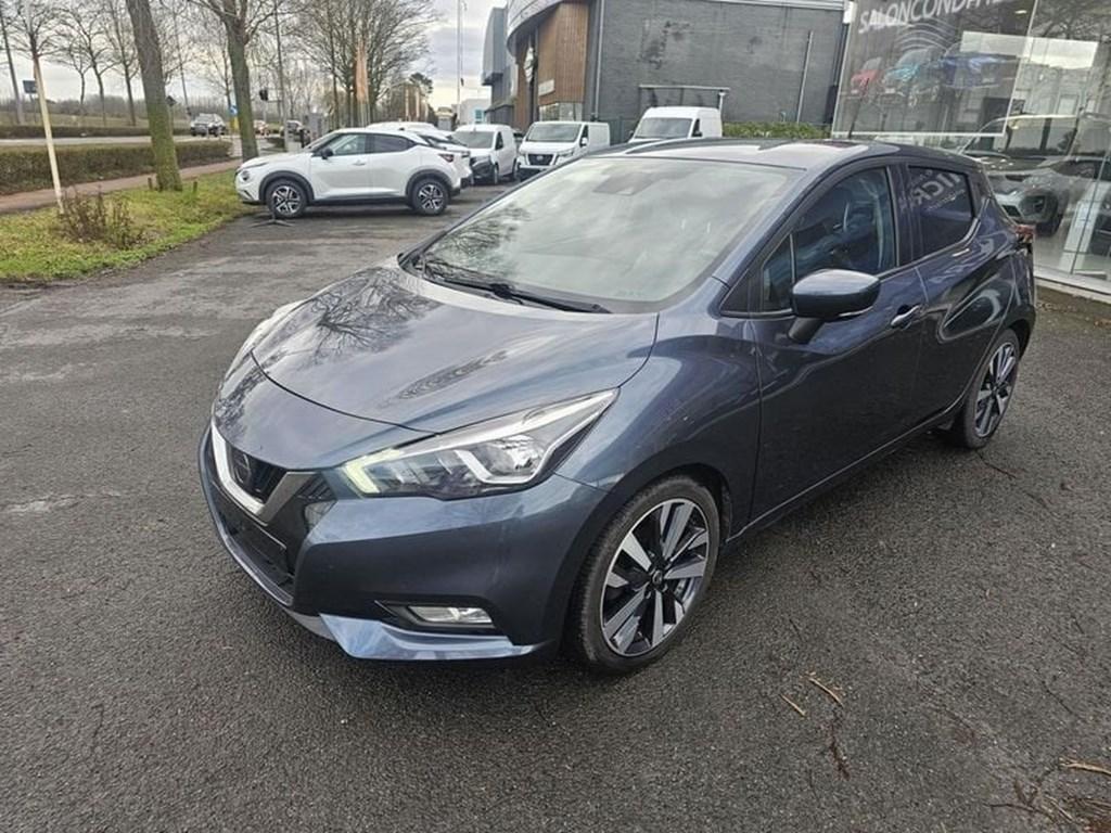 Nissan Micra DIG-T Tekna 0.9  3 JAAR WAARBORG, Auto's, Emergency brake assist, Blauw, 66 kW, Stadsauto