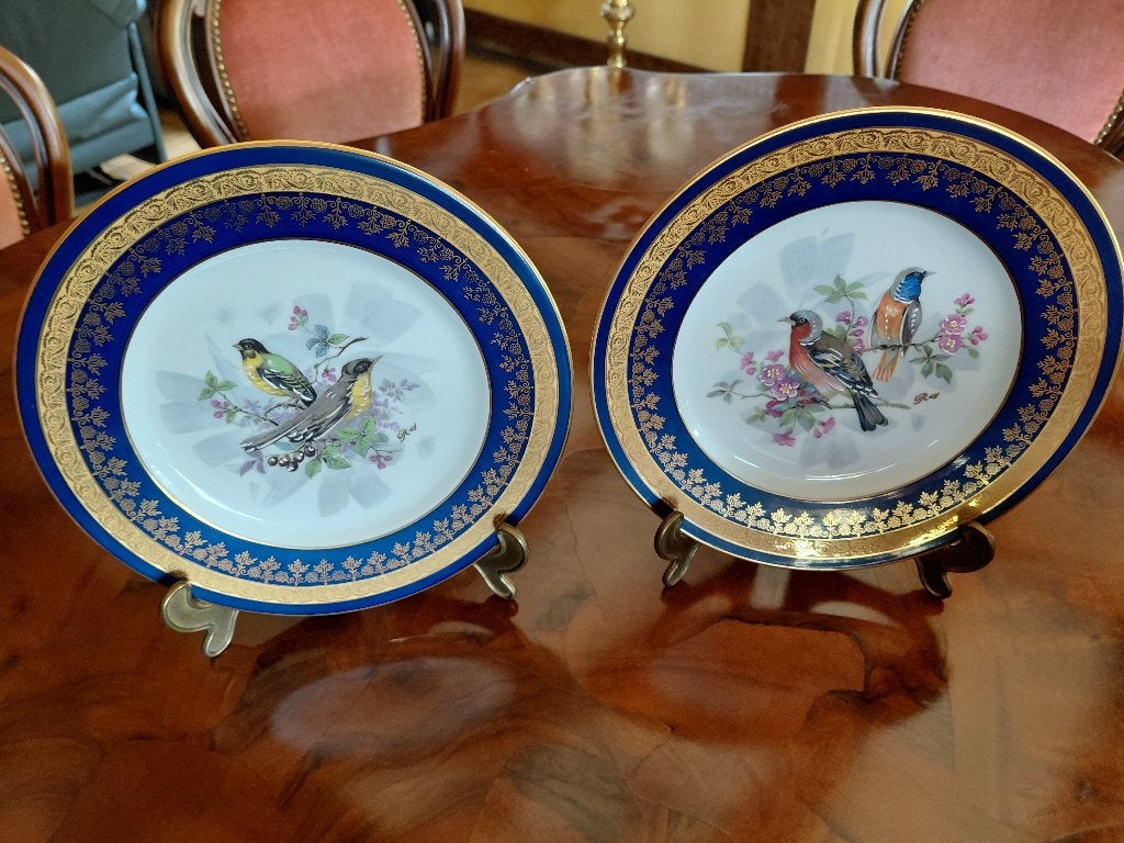 2 borden Limoges authentique rehaussé main, Antiek en Kunst, Ophalen
