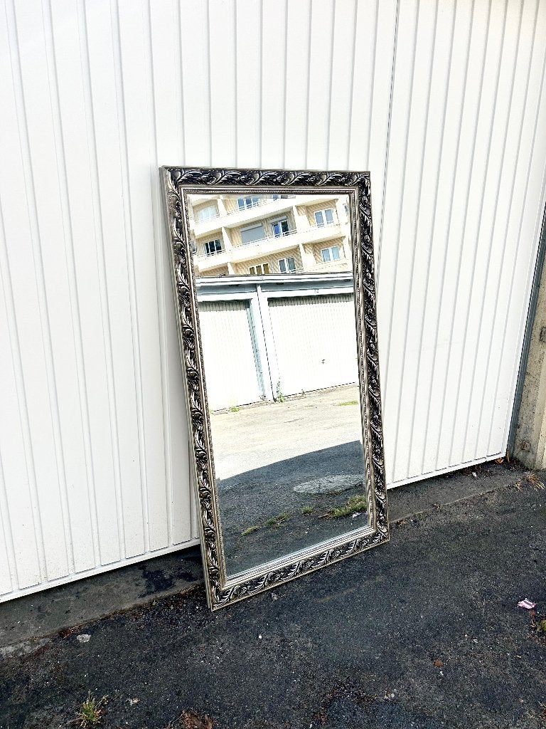 Grote vintage afgeschuinde spiegel 133 x 74 cm, Antiek en Kunst, Ophalen, Rechthoekig, 100 tot 150 cm, Minder dan 100 cm