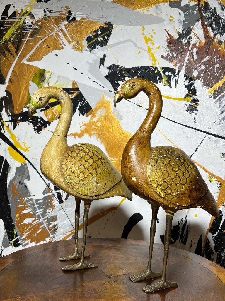 Antieke houten vogels, Ophalen