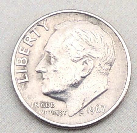 1967 One dime Roosevelt, Postzegels en Munten, Munten | Amerika, Verzenden, Noord-Amerika, Losse munt