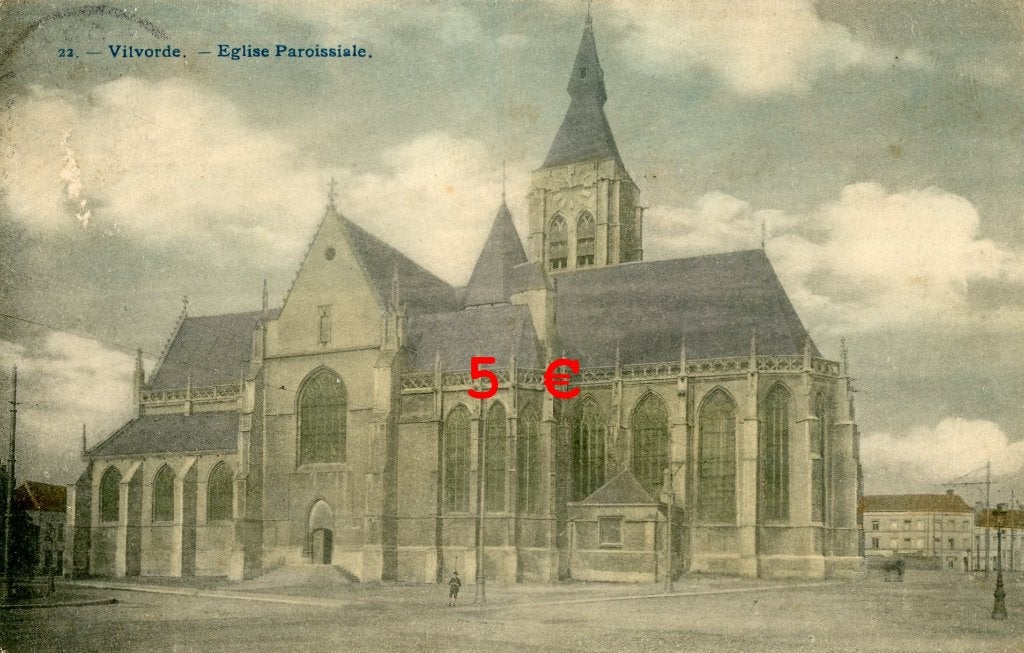 carte postale - Église de Vilvorde, Envoi