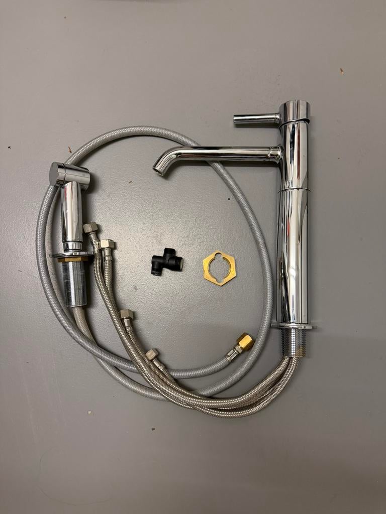 Zucchetti Pan keukenkraan en handsproeier, Enlèvement, Utilisé, Chrome, Robinet