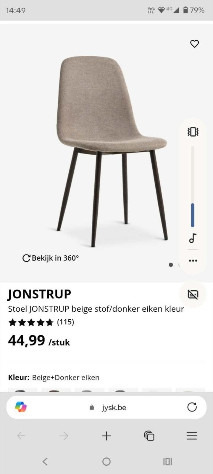 stoelen, Maison & Meubles, Enlèvement, Neuf, Gris, Quatre