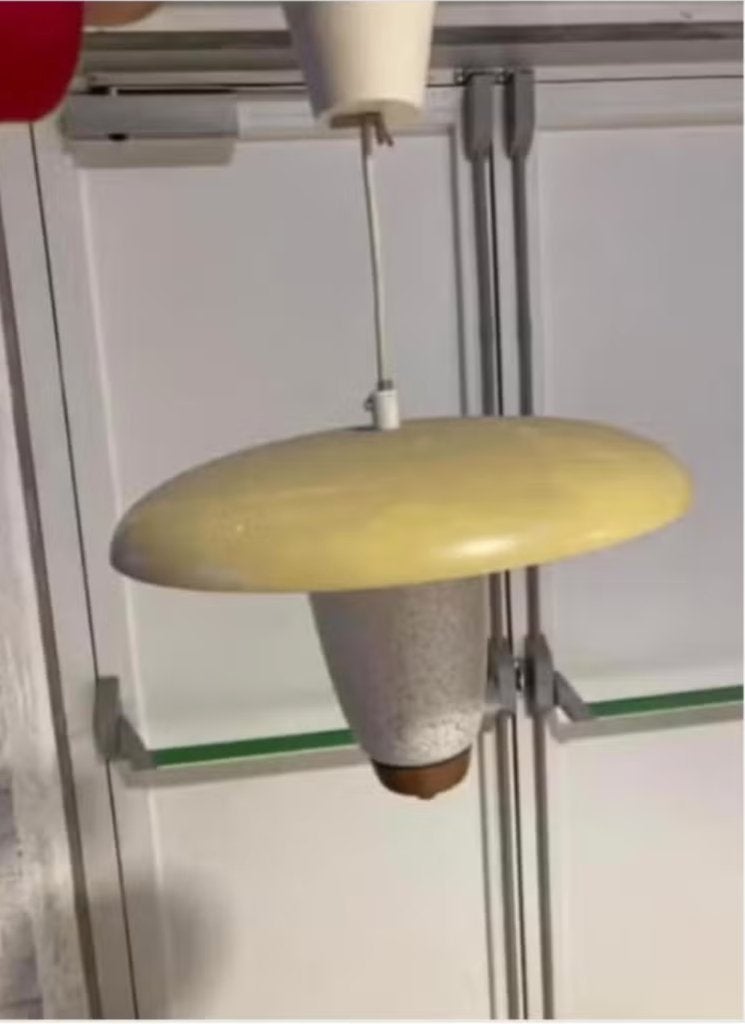 Zeldzame Vintage Hanglamp in Scandinavische stijl, Ophalen, Gebruikt, Glas