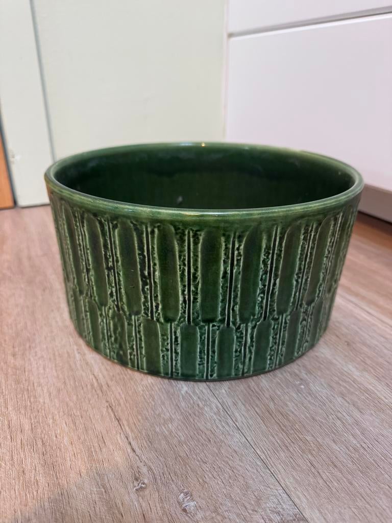 Vintage Jasba bloempot Ø27 cm – West Germany, Tuin en Terras, Ophalen, Zo goed als nieuw, Aardewerk