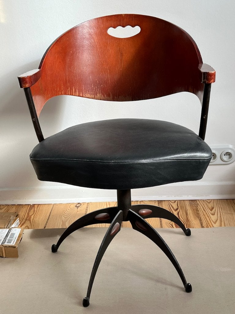 Antieke vintage stoel, Ophalen, Gebruikt, Bruin, Bureaustoel