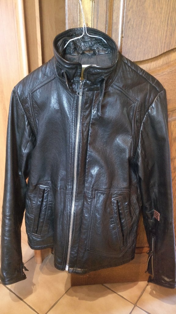 G-star Lederen Jas, Kleding | Heren, Maat 48/50 (M), Zwart, Ophalen of Verzenden, Zo goed als nieuw