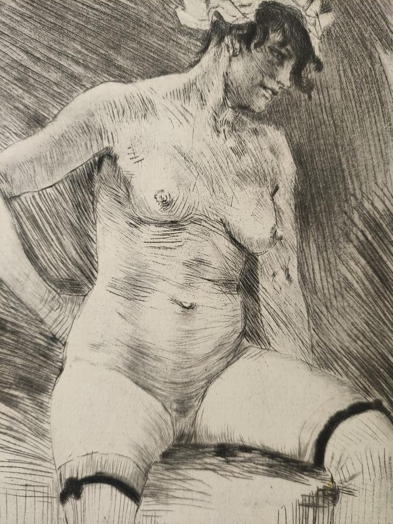 Félicien Rops - Nacelle en héliogravure, Antiquités & Art, Enlèvement ou Envoi, Eau-forte