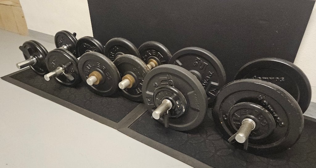 3 paar verstelbare dumbells met 72kg gewichten, Ophalen, Gebruikt