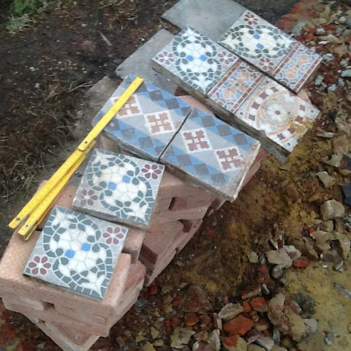 carrelage ancien, Bricolage & Construction, Carrelage de sol, Enlèvement, Utilisé, Moins de 20 cm