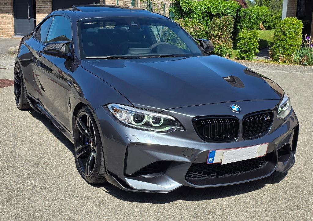 BMW M2 full option, Autos, Cuir, Argent ou Gris, Euro 6, Noir