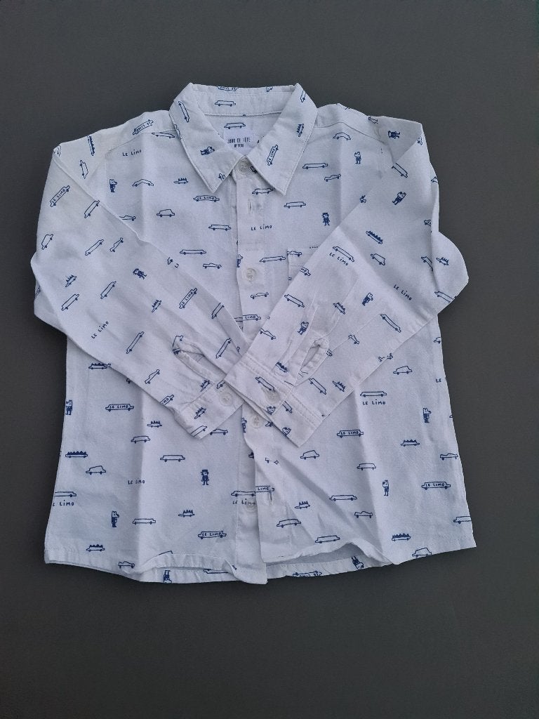 wit hemd met figuren, Fylou en Friends, 104, Kinderen en Baby's, Kinderkleding | Maat 104, Ophalen, Zo goed als nieuw