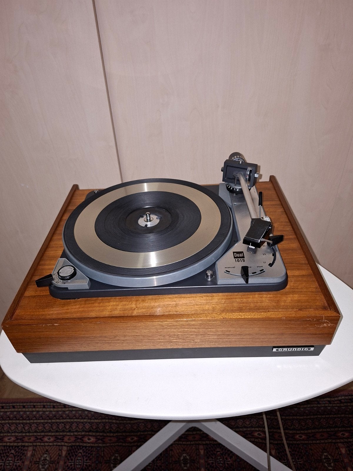 Klassieke Dual 1019 Platenspeler – Werkend & met Shure M91G, Enlèvement, Tourne-disque, Dual, Réglage pitch