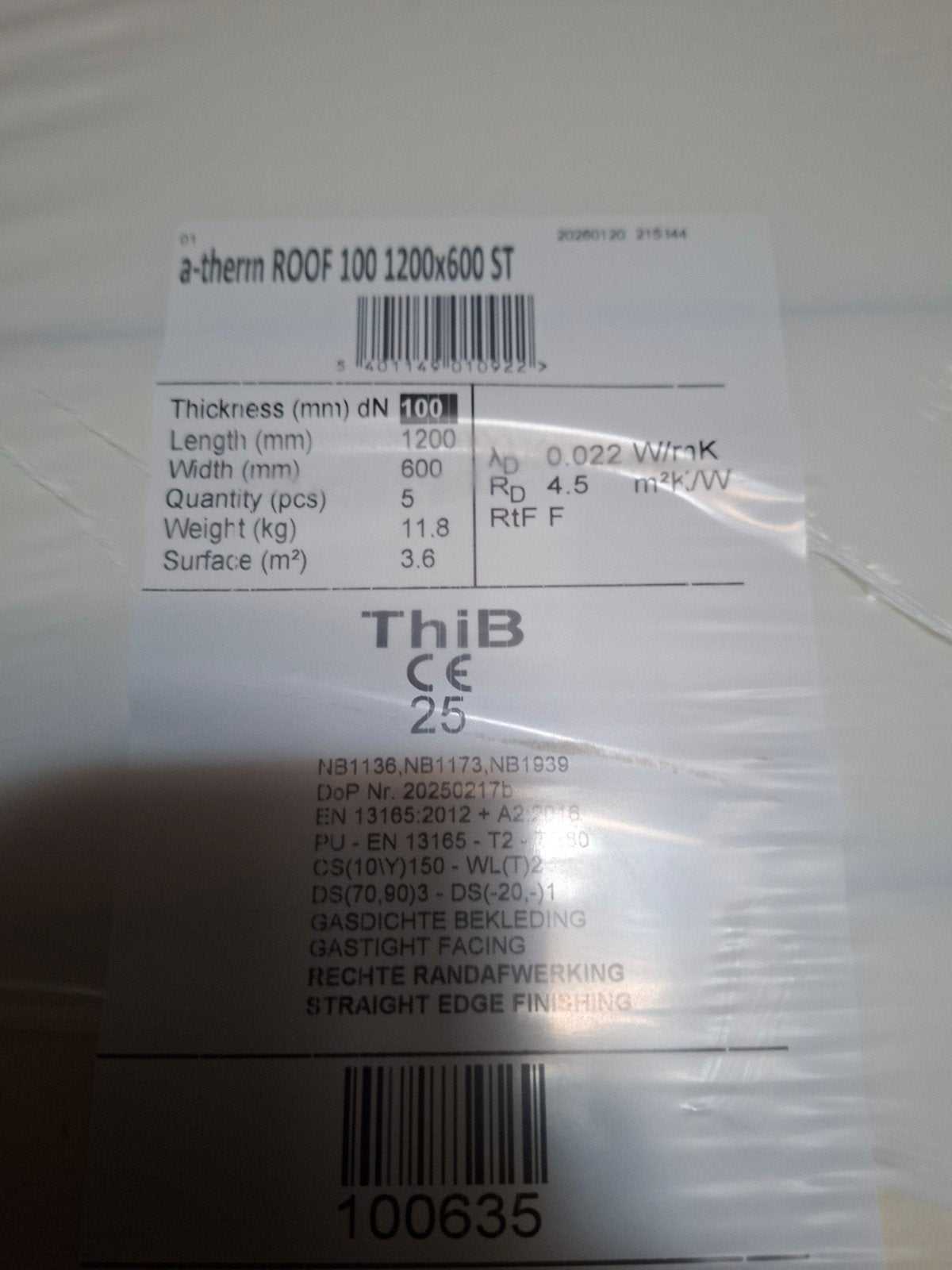Isolatie voor platdak, Doe-het-zelf en Bouw, Nieuw, Hardschuim (Pir), 8 tot 12 cm, Ophalen
