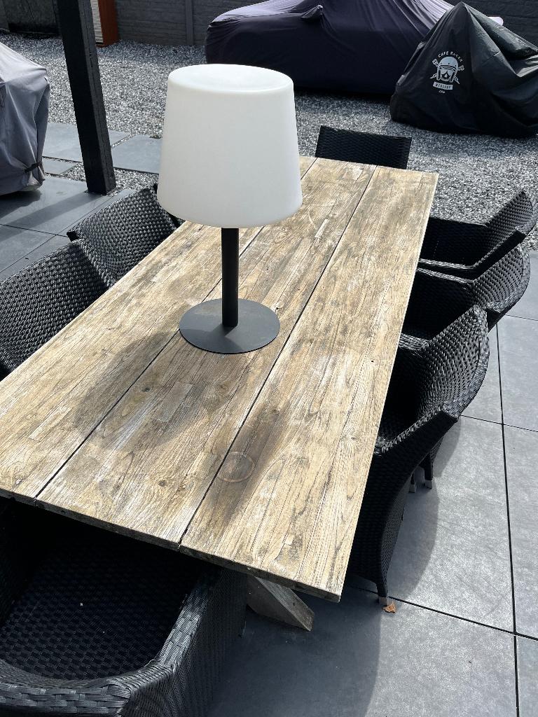 Buiten houten robuuste eettafel, Ophalen, Gebruikt, Rechthoekig, Hout