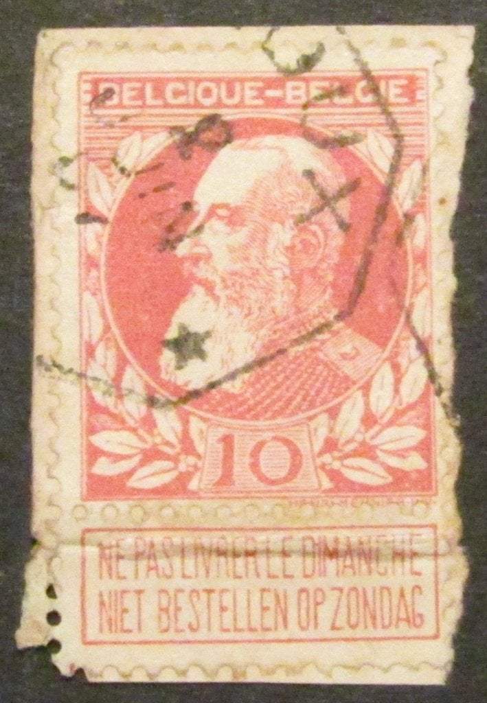 10 centimes (a) estampillé par Léopold II à partir de 1905, Enlèvement ou Envoi, Affranchi, Timbre-poste, Maison royale