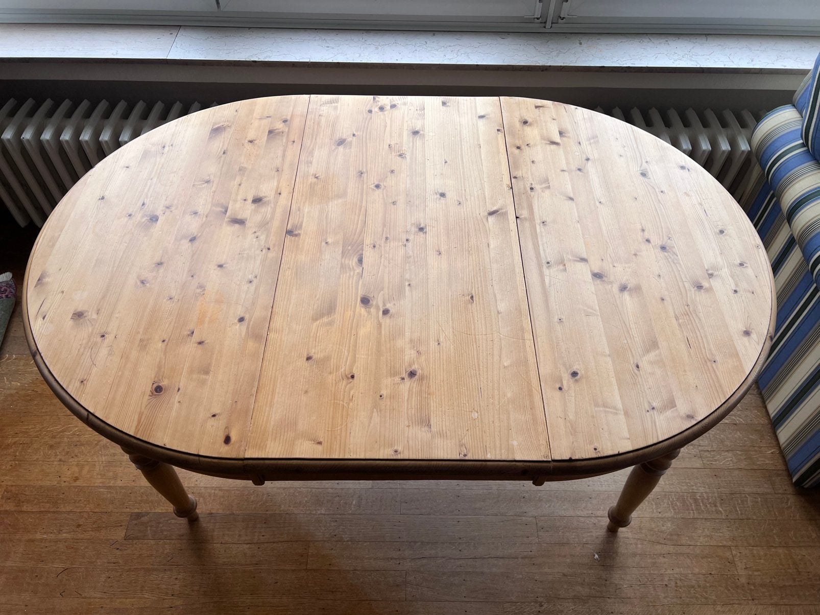 Table de salle à manger, extensible, en pin massif., Enlèvement, Utilisé, 100 à 150 cm, 100 à 150 cm