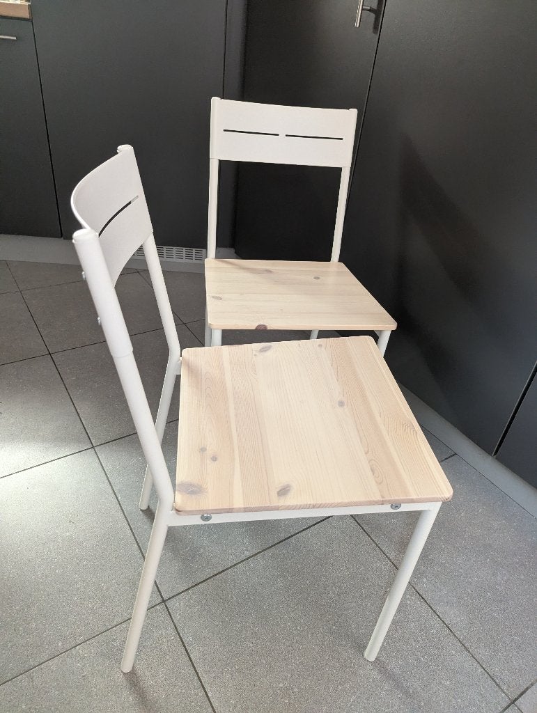 Chaises Ikea Buslätt, blanc/pin, Maison & Meubles, Comme neuf, Deux, Enlèvement, Bois