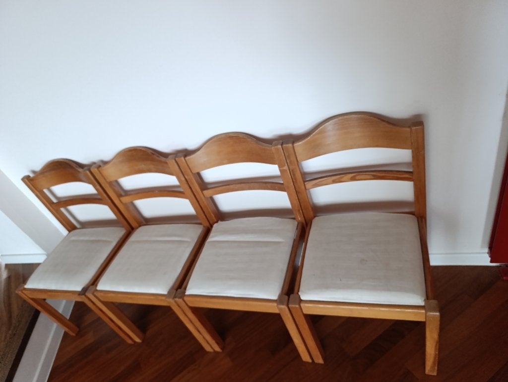 4 chaises en bois, Antiquités & Art, Enlèvement
