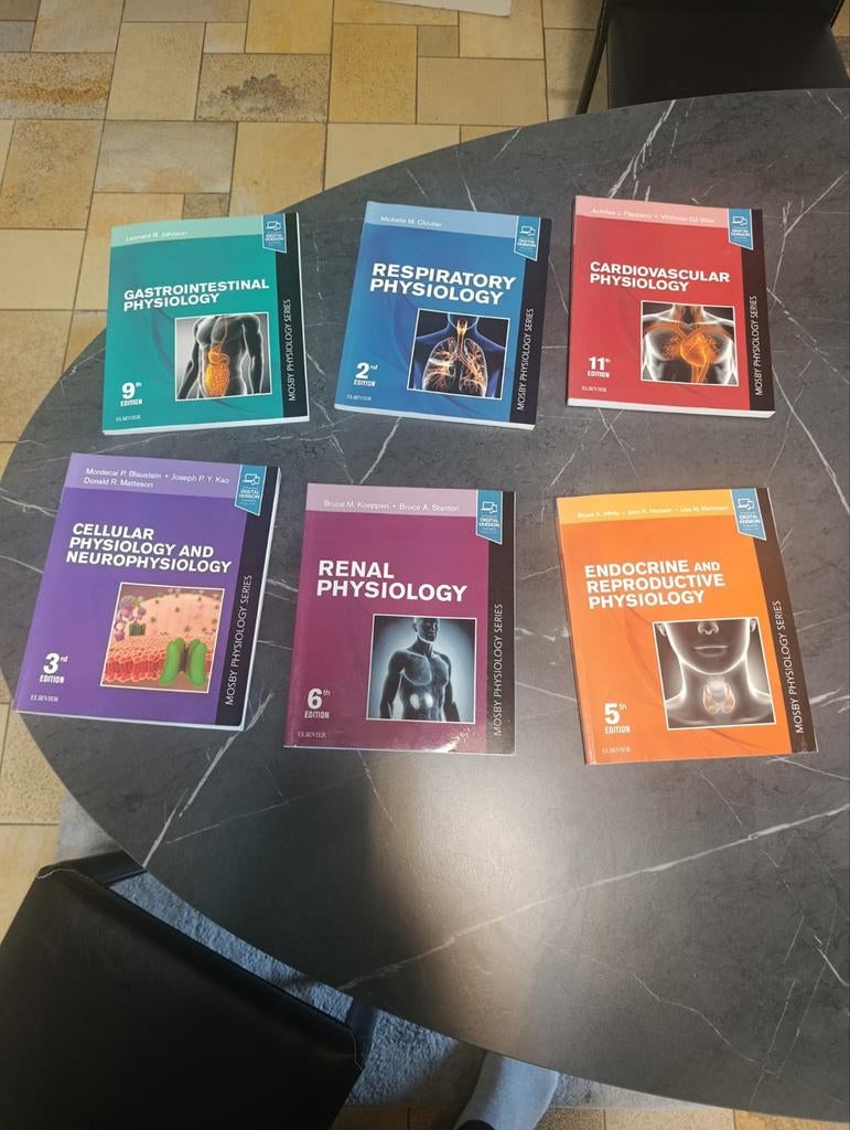 Lot Complet - 6 Livres Physiologie (Mosby Physiology Series), Livres, Livres d'étude & Cours, Enlèvement