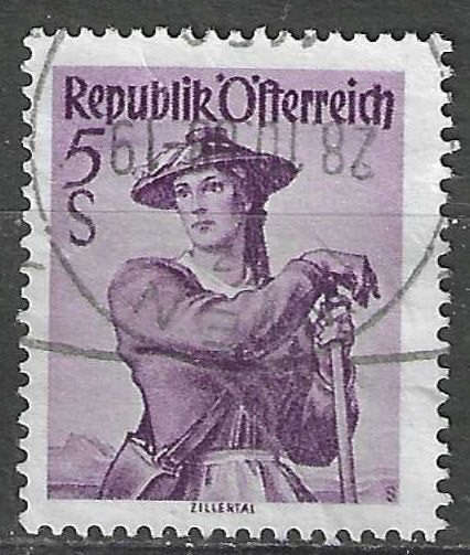Oostenrijk 1948/1950 - Yvert 754 - Klederdrachten  (ST), Verzenden, Gestempeld