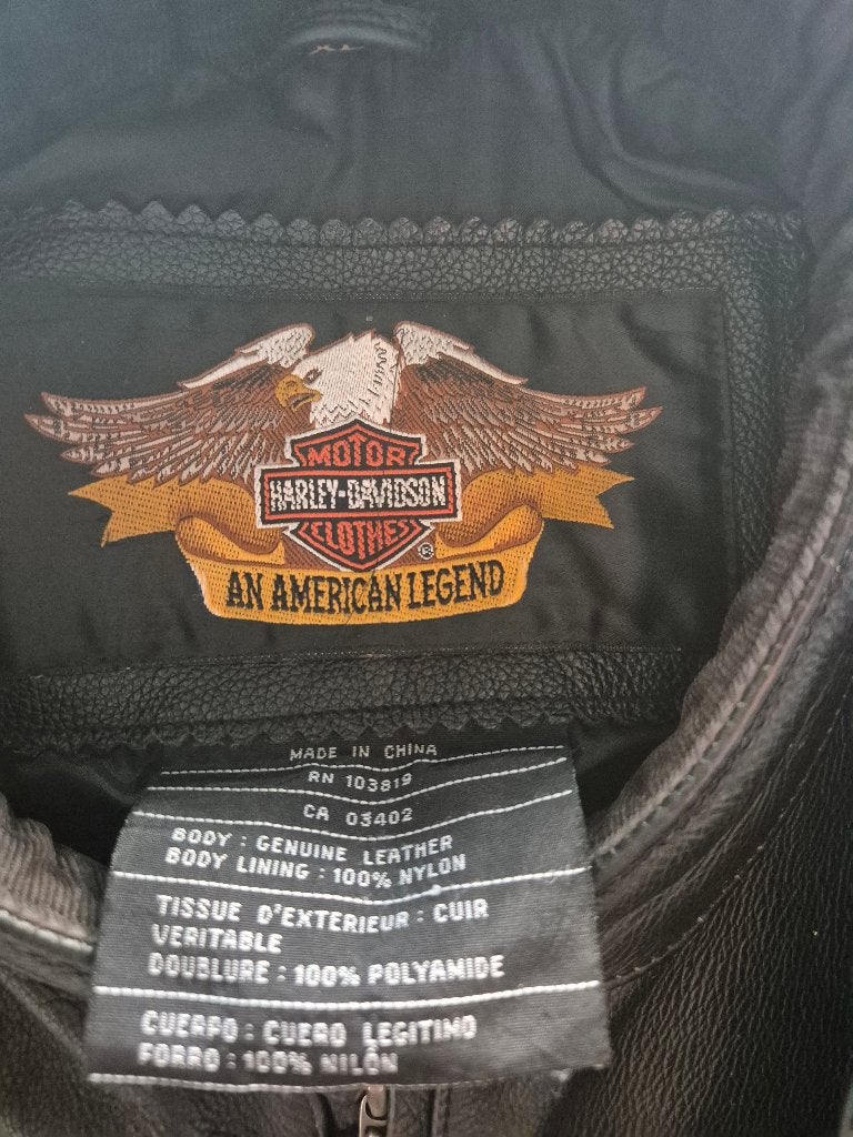 Moto lederen vest XL Harley Davidson, Motoren, Ophalen, Dames, Jas | leer, Harley davidson