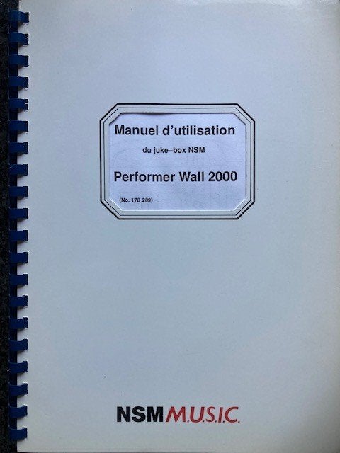 NSM Performer Wall 2000 (CD) Onderhoudsmanual met schémas, Verzamelen, Automaten | Jukeboxen, Ophalen of Verzenden, Zo goed als nieuw