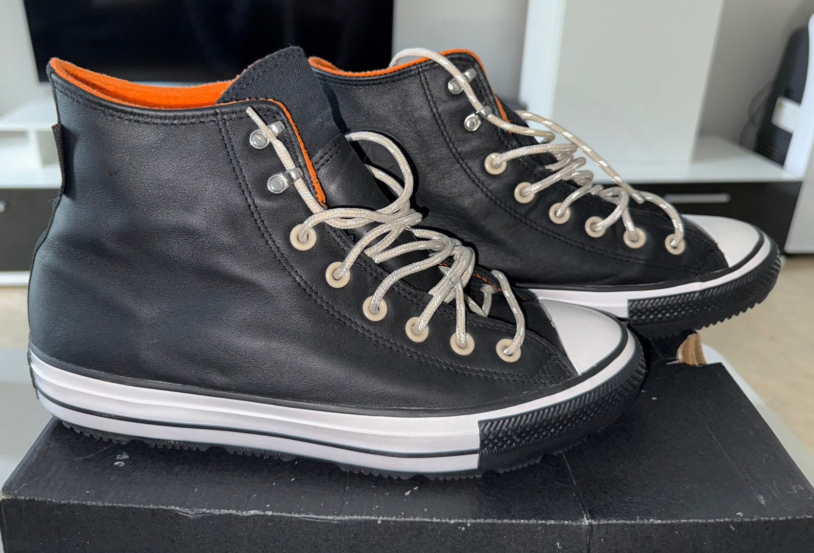 Converse Chuck Taylor All Star Winter Waterproof - Cuir Noir, Enlèvement ou Envoi, Comme neuf, Noir