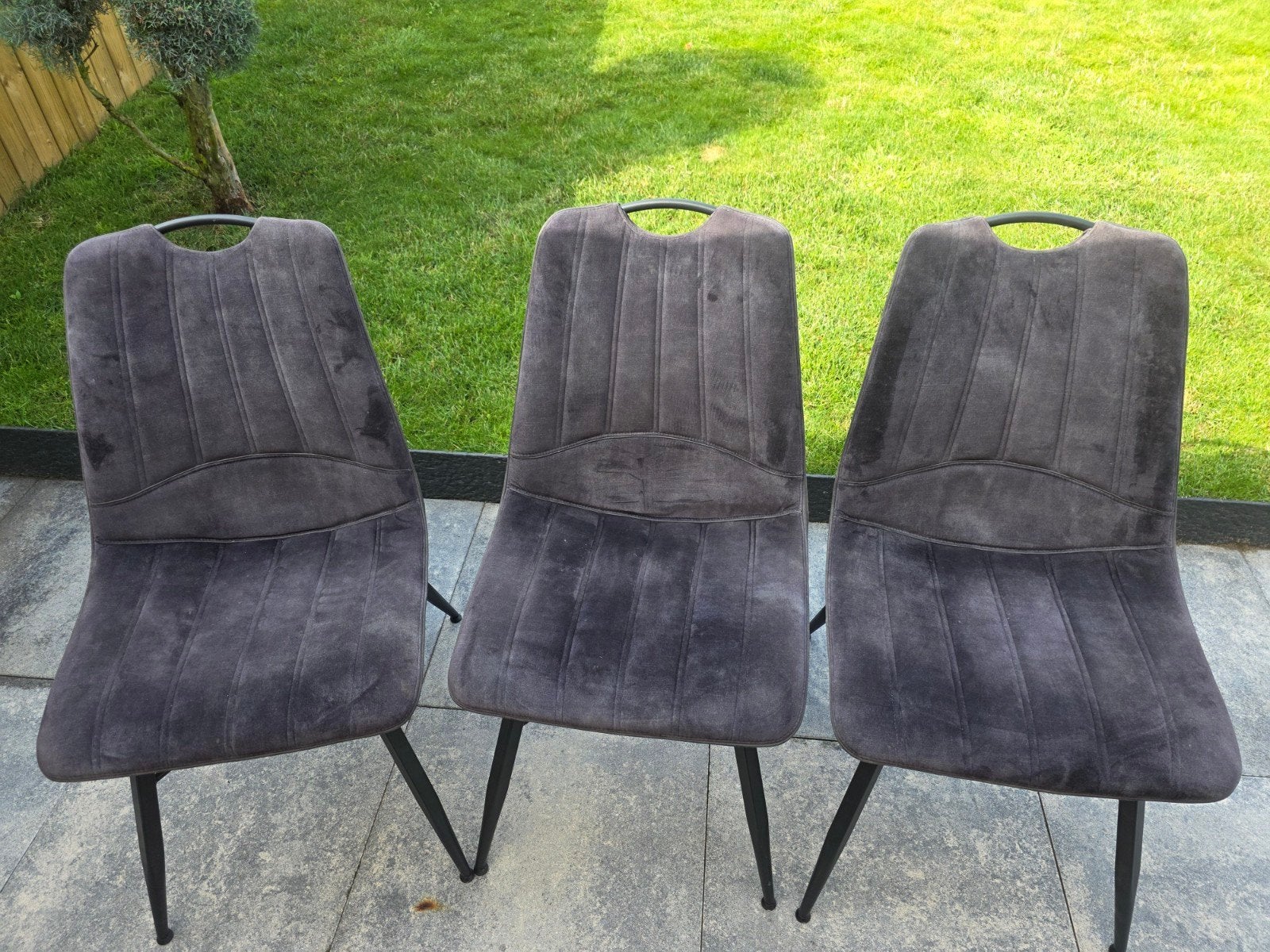 Velours stoelen 3 stks, Huis en Inrichting, Stoelen, Ophalen