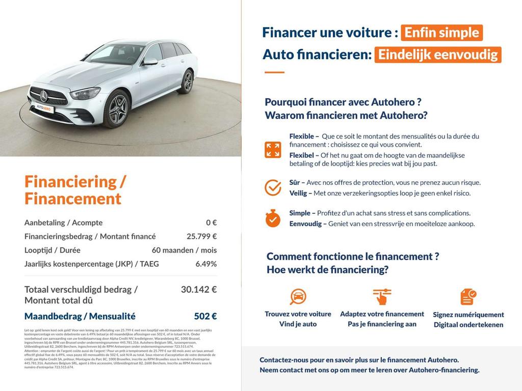 Mercedes-Benz E-Klasse 300 E 300 de T AMG Line, Autos, Mercedes-Benz, Cuir, Argent ou Gris, Achat, 42 g/km